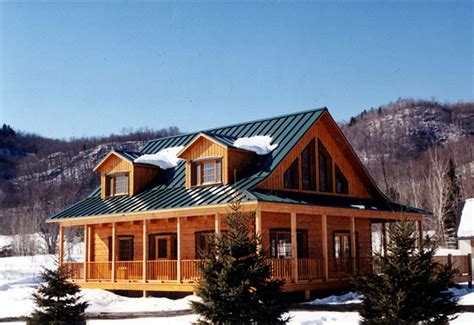 log house with white metal roof|types of log cabins.